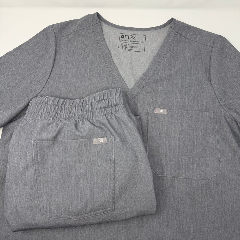 Figs Catarina Top Zamora Jogger Scrub Set XL Graphite Gray Technical Collection